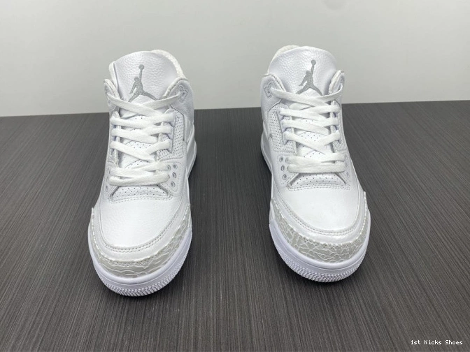 1st Kicks Shoes 3 Air 'Triple 429487-111 Jordan White' PS Retro 0820